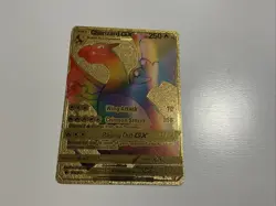 Charizard GX 150/147 Pokemon Gold Rainbow Foil Card Fan Art - Image 1