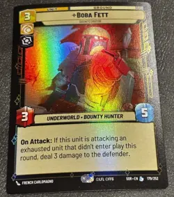 Star Wars Unlimited Spark of Rebellion Boba Fett Legendary Card. NM. FOIL. - Image 1
