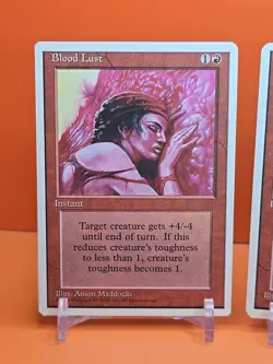 🔴🔴🔴 (3) 1995 Magic The Gathering BLOOD LUST 4TH EDITION PLAYED 🔴🔴🔴 - Image 2