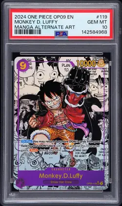 2024 ONE PIECE OP09-EMPERORS IN THE NEW WORLD #119 MONKEY D. LUFFY PSA 10 - Image 1
