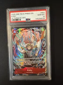 Koby [Alternate Art] PRB02-001 One Piece Premium Booster 2 PSA 10 English - Image 1