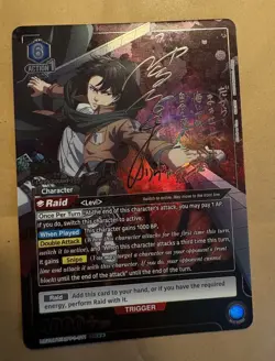 Attack on Titan Levi Autographed Union arena SR** UE10BT/AOT-1-011 Near Mint ENG - Image 3
