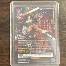 Attack on Titan Levi Autographed Union arena SR** UE10BT/AOT-1-011 Near Mint ENG - Image 4