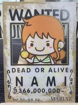 One Piece Wanted Poster Collectible Clear Cute Card Nami - Image 1
