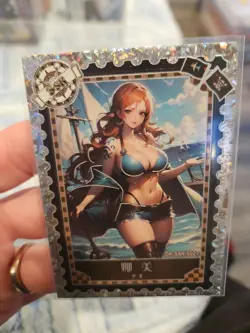 One Piece Collectible Trading Thick Card Stock Nami OP-SSR-S027 Holo - Image 5