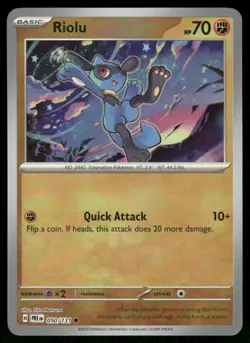 Pokemon Cards Riolu 050/131 Reverse Holo Prismatic Evolutions Pokeball NM - Image 1