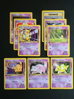 Pokemon 1st Edition Gym Challenge/Heroes Sabrina Lot 9 Card W/Rare Trainer LP - Image 1