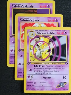 Pokemon 1st Edition Gym Challenge/Heroes Sabrina Lot 9 Card W/Rare Trainer LP - Image 2