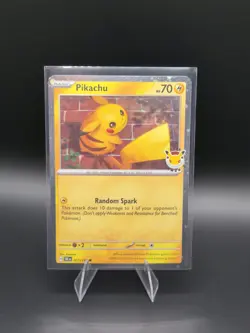 Pokemon Pikachu SV05 Temporal Forces 051/162 Stamped Holo 70HP Random Spark Card - Image 1