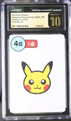 ✨✨ CGC 10 Pristine 2025 TARUKA POKEMON CARDS 4th Place Pikachu First Round - Image 1