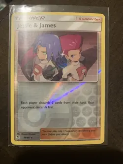 Jesse & James Reverse Holo Pokemon Hidden Fates Card 58/68 - Image 1
