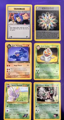 6x Vintage Pokemon Card Lot - WOTC Team Rocket Gym Challenge - MP/HP Condition - Image 1