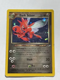 Dark Scizor Holo Neo Destiny 009/105 HP Rare Pokemon Card 2000 - Image 1