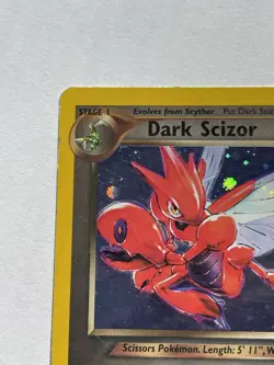 Dark Scizor Holo Neo Destiny 009/105 HP Rare Pokemon Card 2000 - Image 2