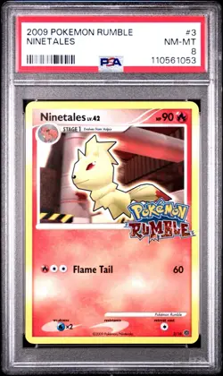 PSA 8 NINETALES 3/16 | Rumble 2009 Graded Pokemon Card - Image 1