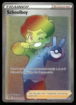 Pokemon Cards Schoolboy 276/264 Fusion Strike Rare Rainbow NM - Image 1