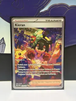 Pokemon Kieran Trainer Card 218/167 TWM TCG, Near Mint Condition - Image 1