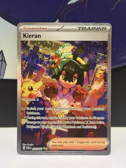 Pokemon Kieran Trainer Card 218/167 TWM TCG, Near Mint Condition - Image 2