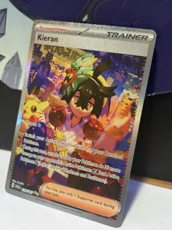 Pokemon Kieran Trainer Card 218/167 TWM TCG, Near Mint Condition - Image 4