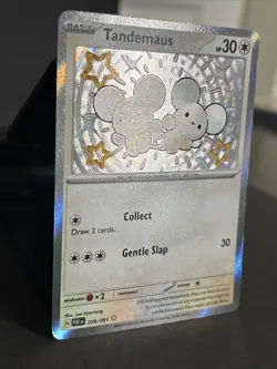 Pokemon TCG Tandemaus 209/091 SV Paldean Fates Shiny Rare Card - Image 3