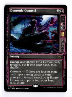 Demonic Counsel (Showcase) 310 Duskmourn: House of Horror R MTG LP - Image 1