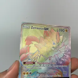 Pokemon Zeraora GX RAINBOW Secret Rare 221/214 Lost Thunder Holo TCG - Image 3