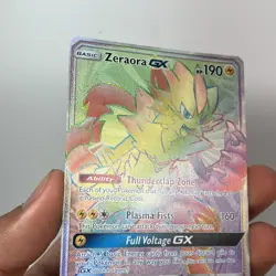 Pokemon Zeraora GX RAINBOW Secret Rare 221/214 Lost Thunder Holo TCG - Image 4