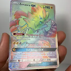 Pokemon Zeraora GX RAINBOW Secret Rare 221/214 Lost Thunder Holo TCG - Image 5