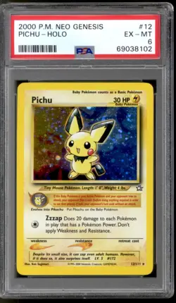 Pokemon Neo Genesis Pichu 12/111 PSA 6 - Image 1