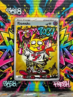 Pikachu ex 276/217 SIR - Ascended Heroes Pokemon Hand Draw DIY Holo Energy 🫟🌀 - Image 1