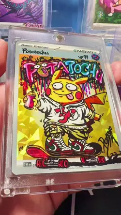 Pikachu ex 276/217 SIR - Ascended Heroes Pokemon Hand Draw DIY Holo Energy 🫟🌀 - Image 2