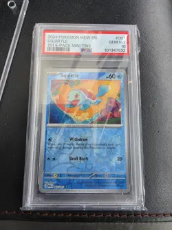 *PSA 10* SQUIRTLE 2024 POKEMON COSMO HOLO 151 5-PACK MINI TINS #007 w/ SWIRLS - Image 1