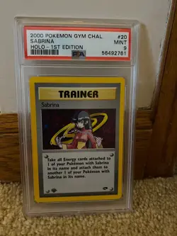 Pokemon 1st Edition Gym Challenge Sabrina Holo PSA 9 - Image 1