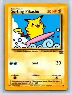 Surfing Pikachu Pokemon WoTC Promo #28/53 MP/HP 2569 - Image 1