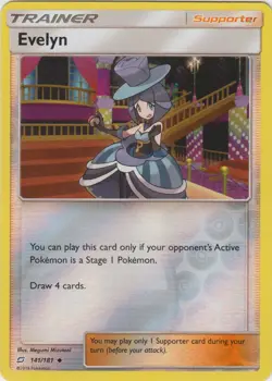 x4 Evelyn - 141/181 - Uncommon - Reverse Holo Pokemon SM9 Team Up M/NM - Image 1