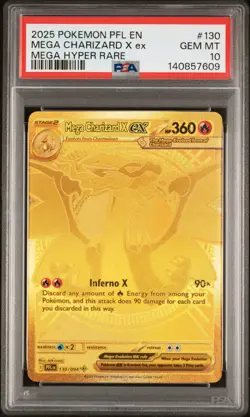 2025 POKEMON PFL EN-PHANTASMAL FLAMES MEGA HYPER RARE MEGA CHARIZARD X EX PSA 10 - Image 1