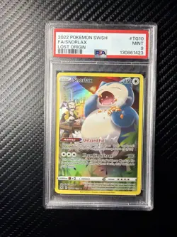 Pokemon Snorlax TG10 Swsh11 Lost Origin Trainer Gallery Full Art Holo PSA 9 2022 - Image 1