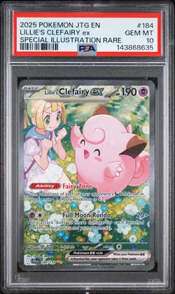 Lillie's Clefairy ex 184/159 Pokemon Journey Together 184 SIR GEM MINT PSA 10 - Image 1