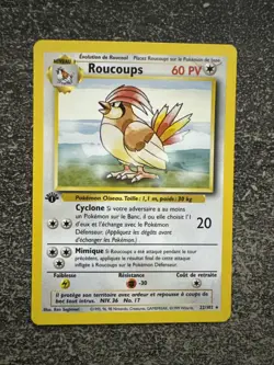 ROUCOUPS RARE - POKEMON 22/102 SET DE BASE EDITION 1 FR - Image 1