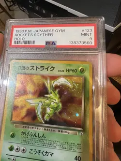 SWIRL PSA 9 1998 Japanese Gym Heroes Rocket's Scyther #123 Holo Foil Pokemon - Image 3