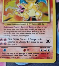 Pokemon TCG: Charizard 4/102 Base Set Holo Rare LP-MP - Image 4
