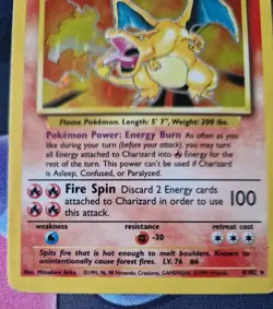 Pokemon TCG: Charizard 4/102 Base Set Holo Rare LP-MP - Image 5