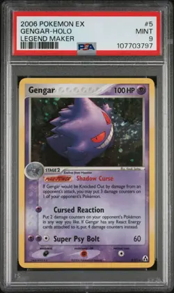 Pokemon Gengar Ex Legend Maker Holo #5 PSA 9 - Image 1