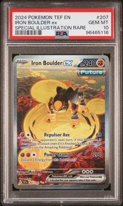 2024 POKEMON TEF EN-TEMPORAL FORCES #207 IRON BOULDER EX PSA 10 - Image 1