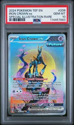 2024 POKEMON TEF EN-TEMPORAL FORCES #206 IRON CROWN EX PSA 10 - Image 1