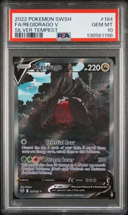 Pokemon Silver Tempest Regidrago V 184 PSA 10 - Image 1
