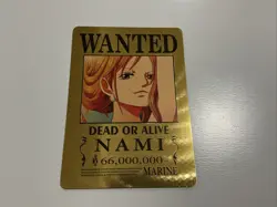 One Piece Wanted Poster Gold Fan Art Card Collectible - Nami - - Image 1