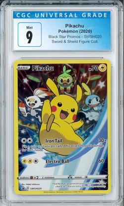 CGC 9 Mint - Pikachu - SWSH020 - Sword Shield Figure Collection - Pokemon Card - Image 1
