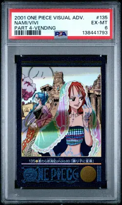 PSA 6 One Piece Visual Adventure No. 135 Carddass Nami Vivi Vending Prism Part 4 - Image 1