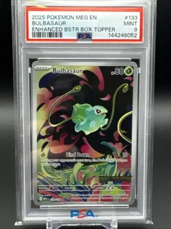 Pokemon Bulbasaur 2025 Mega Evolution Stamped Holo Card 133/132 PSA 9 - Image 1